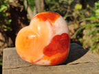 Polished Carnelian Agate Gemstone Hearts x 4 From Madagascar - Toprock Gemstones and Minerals 