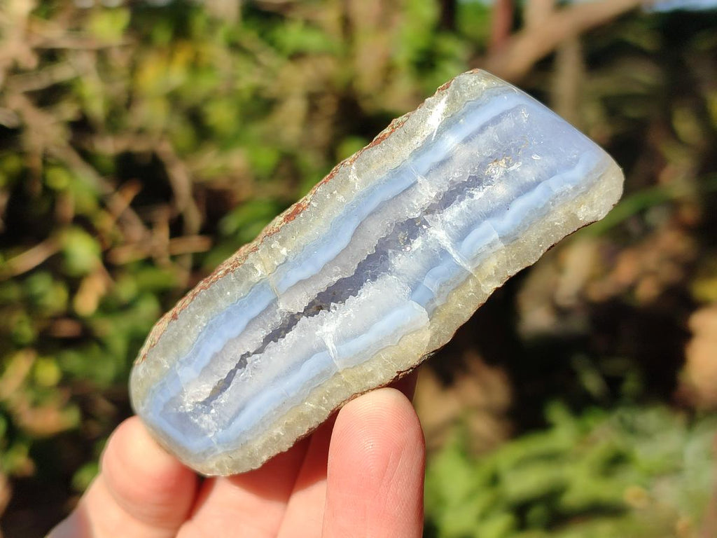 Polished On One Side Blue Lace Agate Geodes x 24 From Nsanje, Malawi - Toprock Gemstones and Minerals 