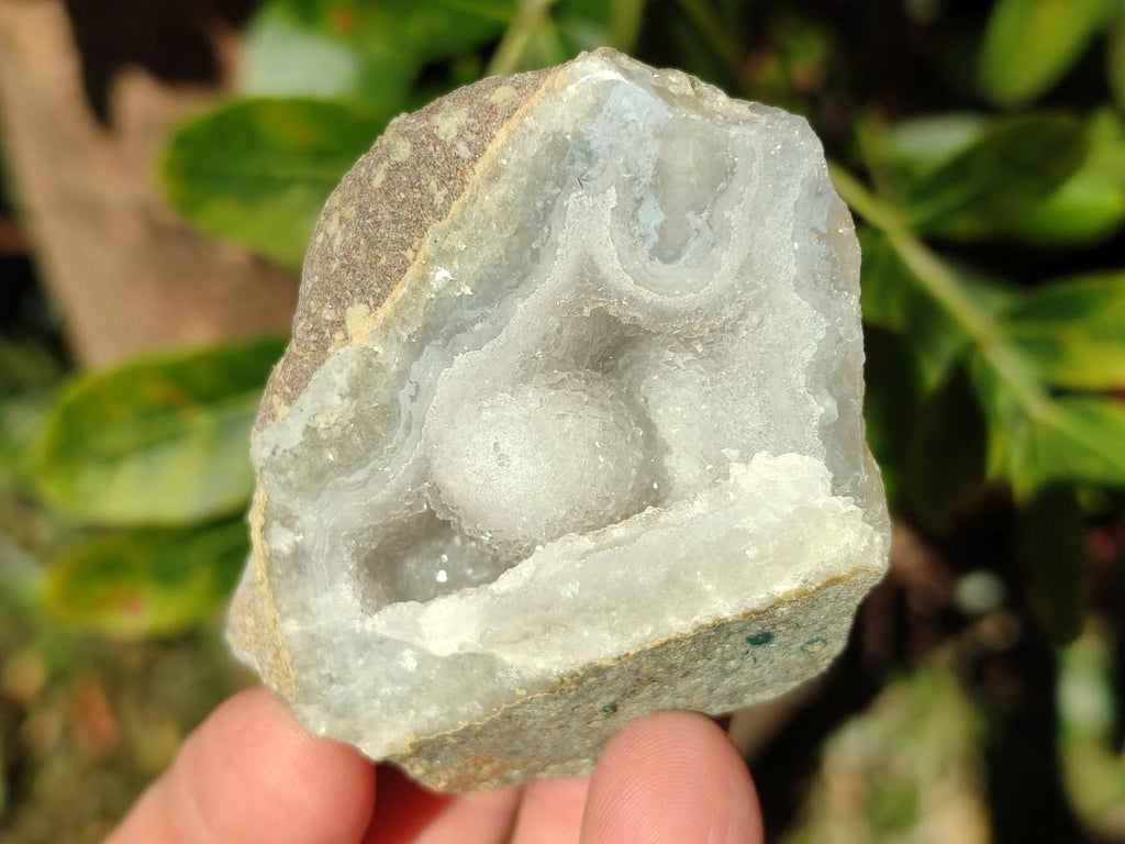 Polished On One Side Blue Lace Agate Geodes x 24 From Nsanje, Malawi - Toprock Gemstones and Minerals 