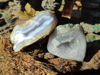 Polished On One Side Blue Lace Agate Geodes x 24 From Nsanje, Malawi - Toprock Gemstones and Minerals 