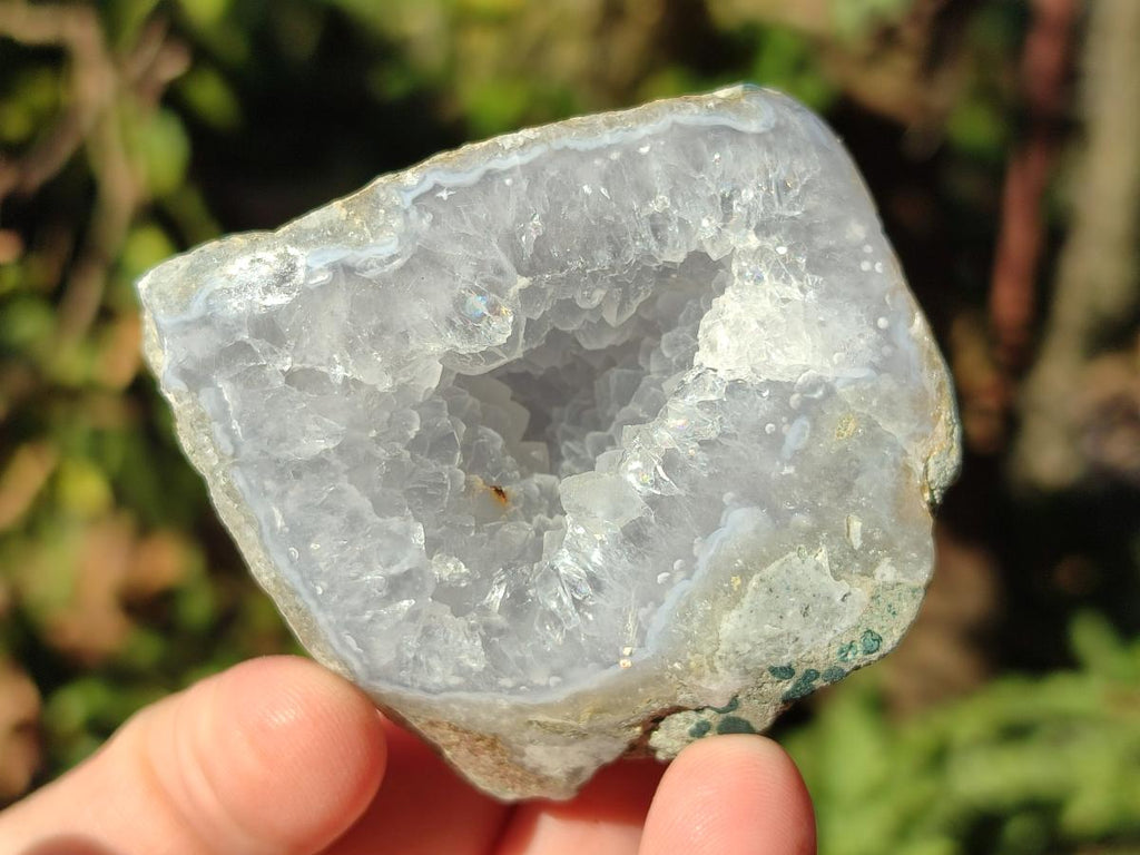 Polished On One Side Blue Lace Agate Geodes x 24 From Nsanje, Malawi - Toprock Gemstones and Minerals 