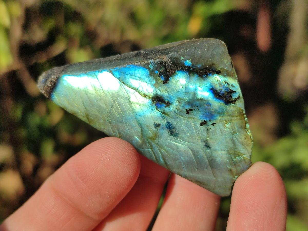 Polished One Side Labradorite Slices x 70 From Madagascar - Toprock Gemstones and Minerals 