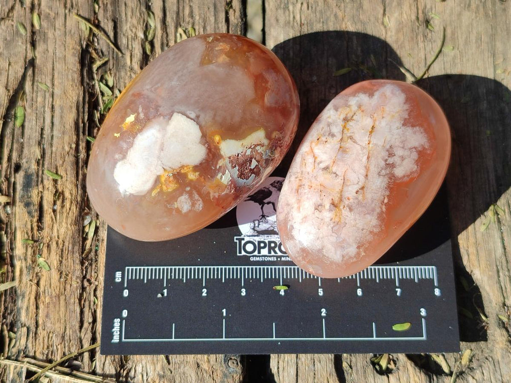 Polished Flower Agate Palm Stones x 16 From Antsahalova, Madagascar - Toprock Gemstones and Minerals 