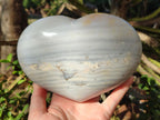 Polished Large Banded Agate Heart x 1 From Madagascar - Toprock Gemstones and Minerals 