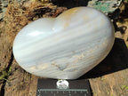 Polished Large Banded Agate Heart x 1 From Madagascar - Toprock Gemstones and Minerals 