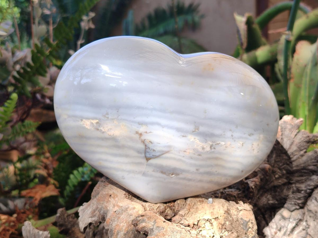 Polished Large Banded Agate Heart x 1 From Madagascar - Toprock Gemstones and Minerals 