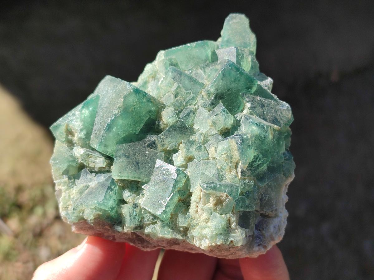 Natural Green Cubic Fluorite Specimens x 6 From Mandrosonoro, Madagascar - Toprock Gemstones and Minerals 