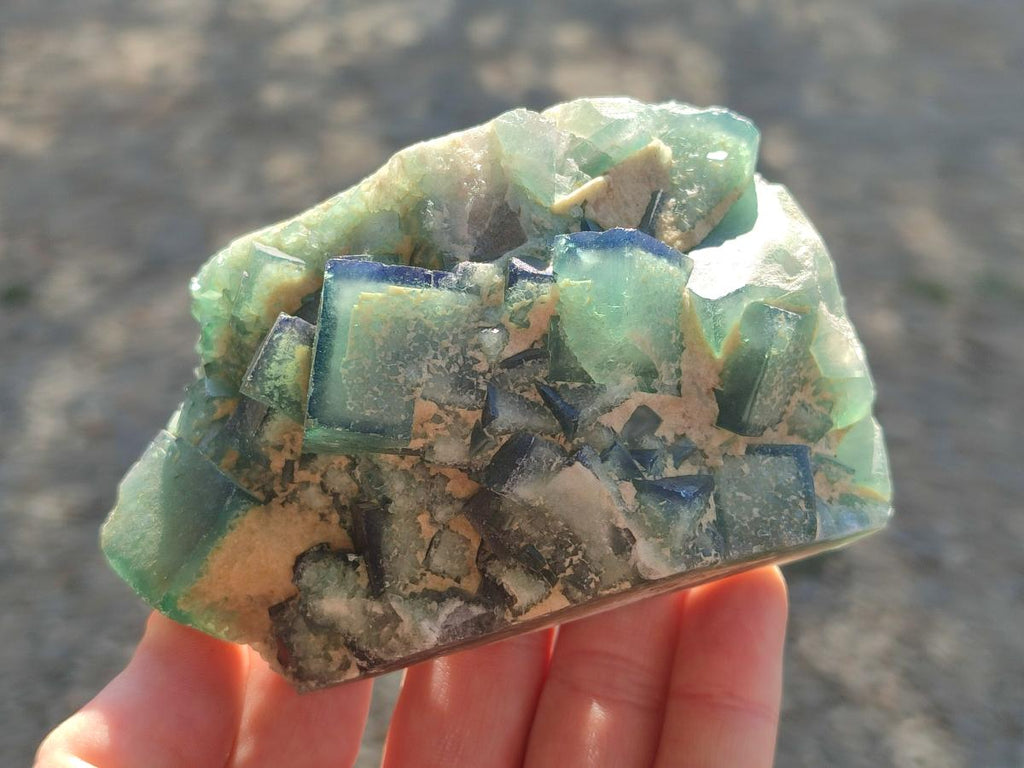 Natural Green Cubic Fluorite Specimens x 6 From Mandrosonoro, Madagascar - Toprock Gemstones and Minerals 
