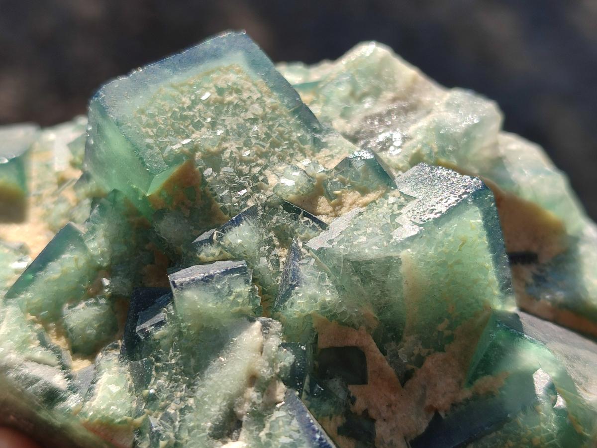 Natural Green Cubic Fluorite Specimens x 6 From Mandrosonoro, Madagascar - Toprock Gemstones and Minerals 