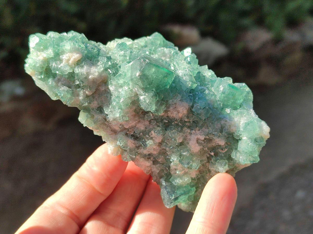 Natural Green Cubic Fluorite Specimens x 6 From Mandrosonoro, Madagascar - Toprock Gemstones and Minerals 