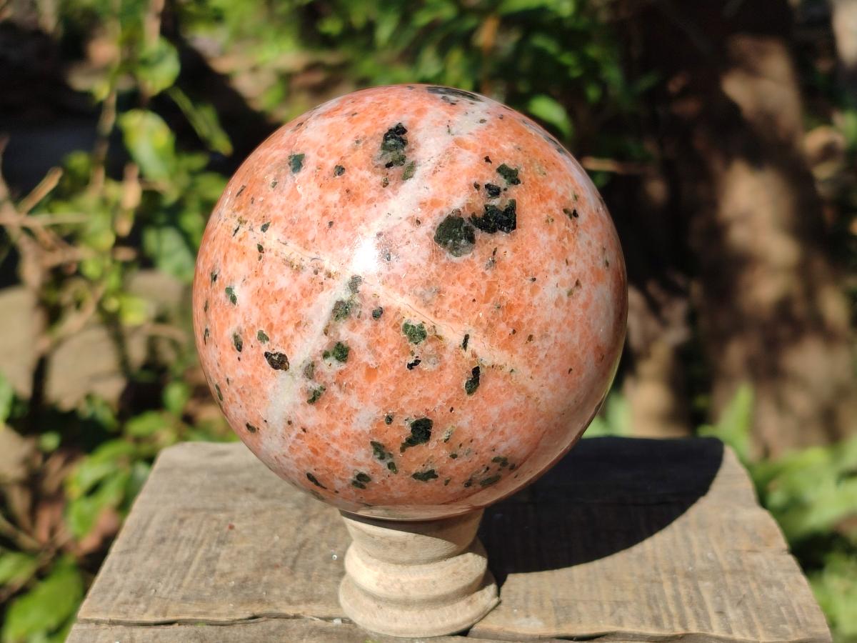 Polished Large Orange Calcite Sphere x 1 From Madagascar - Toprock Gemstones and Minerals 