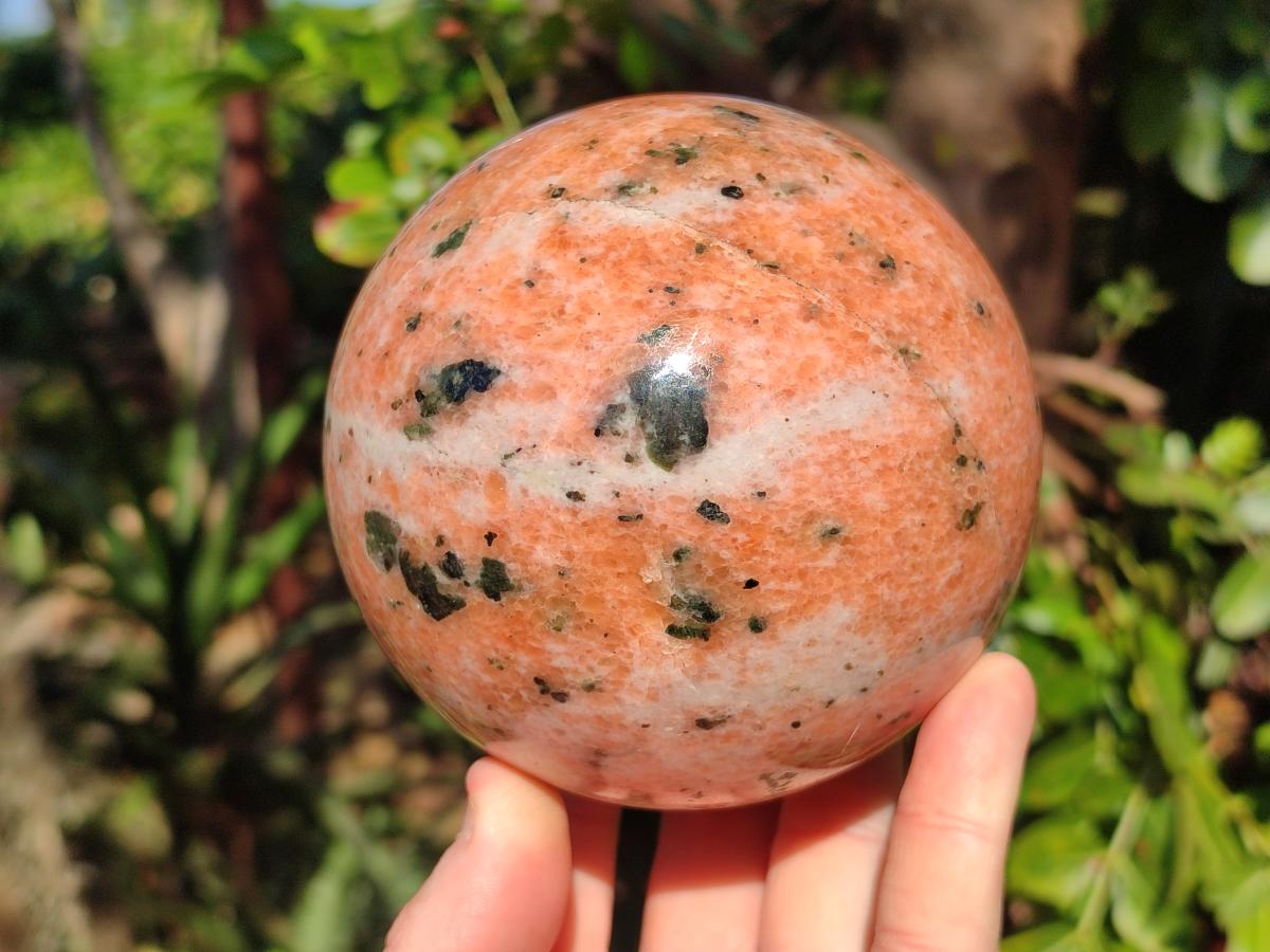 Polished Large Orange Calcite Sphere x 1 From Madagascar - Toprock Gemstones and Minerals 