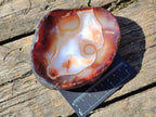 Polished On One Side Carnelian Agate Gemstone Bowls x 4 From Madagascar - Toprock Gemstones and Minerals 