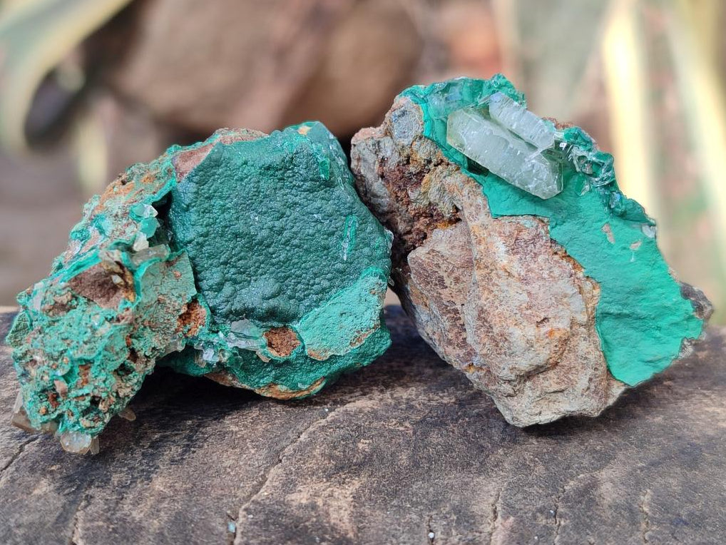 Natural Rare Bladed Barite Specimens with Malachite x 12 From Shangulowé Mine, Congo - Toprock Gemstones and Minerals 