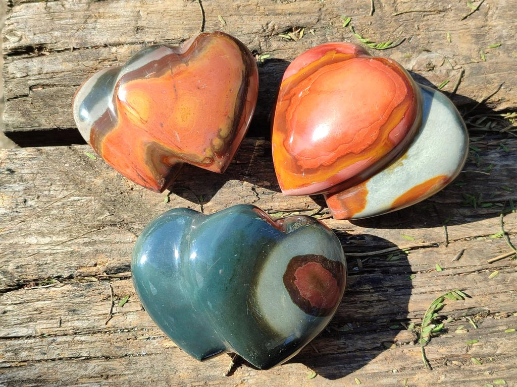 Polished Polychrome Jasper Twin Hearts x 12 From NW Coast, Madagascar - Toprock Gemstones and Minerals 