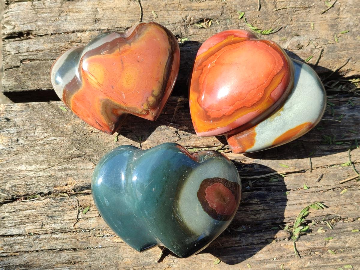 Polished Polychrome Jasper Twin Hearts x 12 From NW Coast, Madagascar - Toprock Gemstones and Minerals 