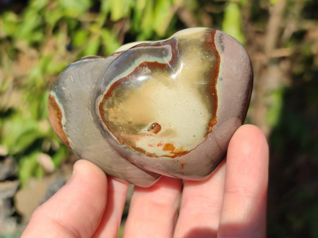 Polished Polychrome Jasper Twin Hearts x 12 From NW Coast, Madagascar - Toprock Gemstones and Minerals 