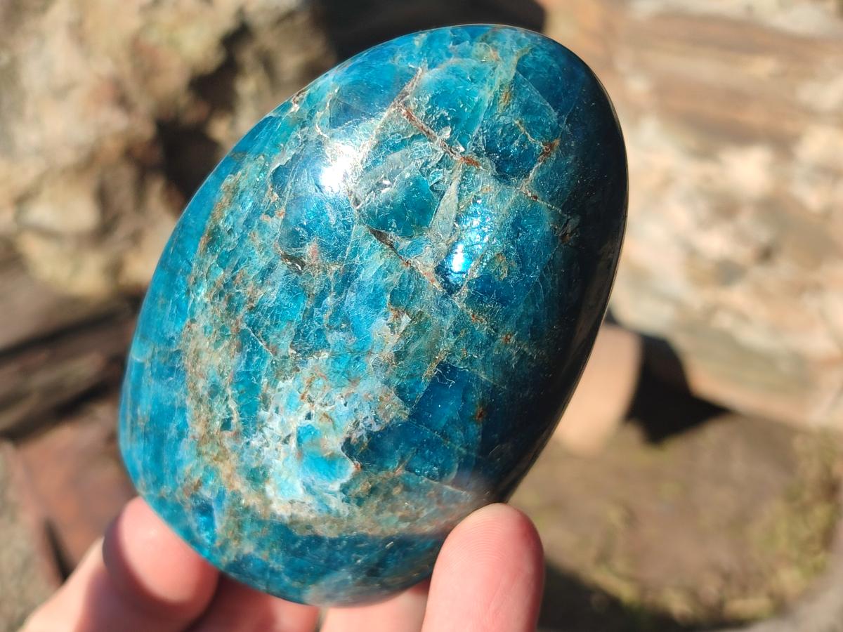 Polished Blue Apatite Standing Display Pieces x 6 From Betroka, Madagascar - Toprock Gemstones and Minerals 