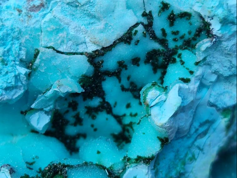 Natural Drusy Coated Chrysocolla Specimens x 3 From Lupoto Mine, Congo - Toprock Gemstones and Minerals 