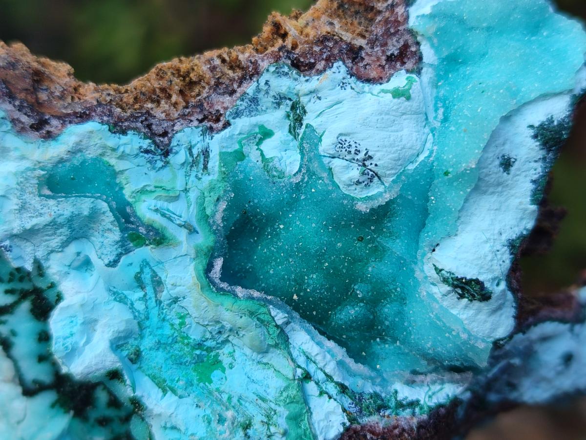 Natural Drusy Coated Chrysocolla Specimens x 3 From Lupoto Mine, Congo - Toprock Gemstones and Minerals 