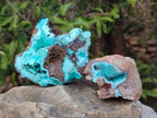 Natural Drusy Coated Chrysocolla Specimens x 3 From Lupoto Mine, Congo - Toprock Gemstones and Minerals 