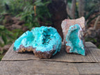 Natural Drusy Coated Chrysocolla Specimens x 3 From Lupoto Mine, Congo - Toprock Gemstones and Minerals 