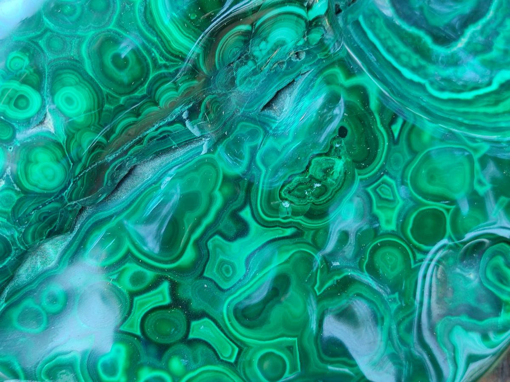 Polished XL Flower Banded Malachite Ashtray x 1 From Congo - Toprock Gemstones and Minerals 