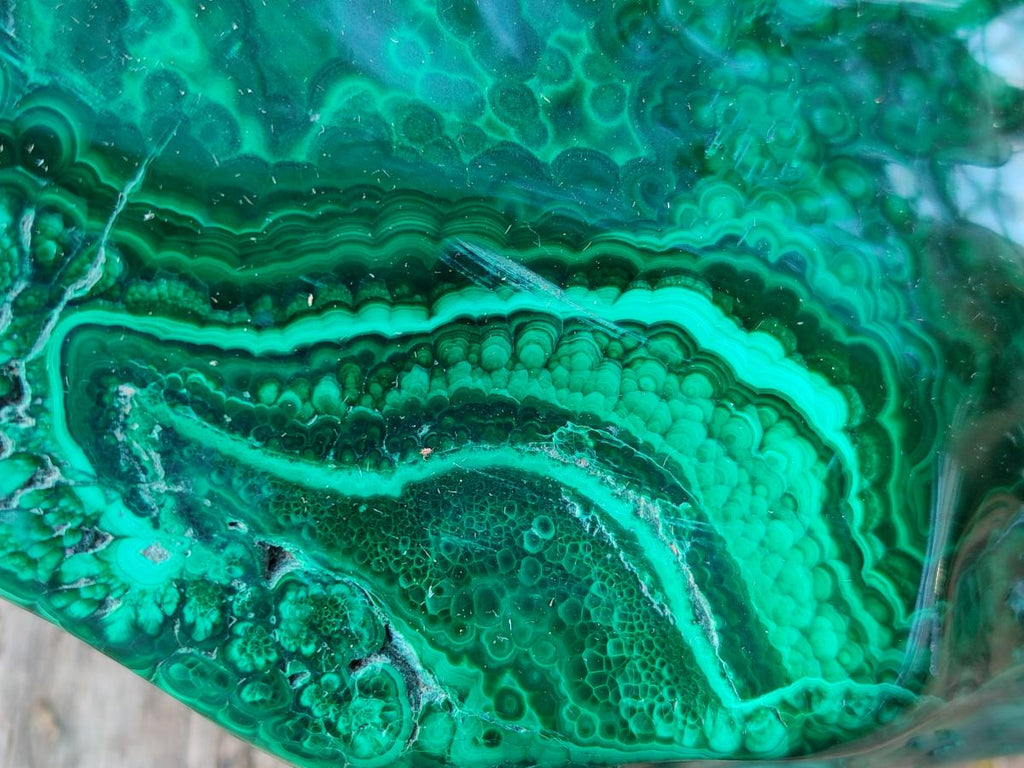 Polished XL Flower Banded Malachite Ashtray x 1 From Congo - Toprock Gemstones and Minerals 