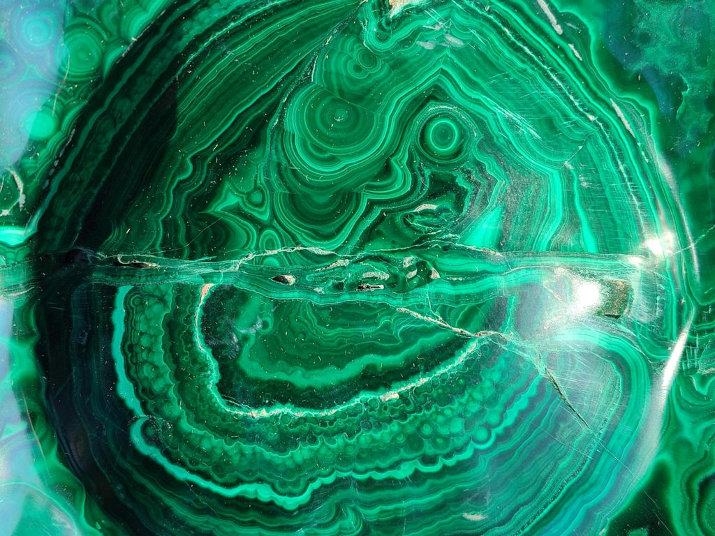Polished XL Flower Banded Malachite Ashtray x 1 From Congo - Toprock Gemstones and Minerals 