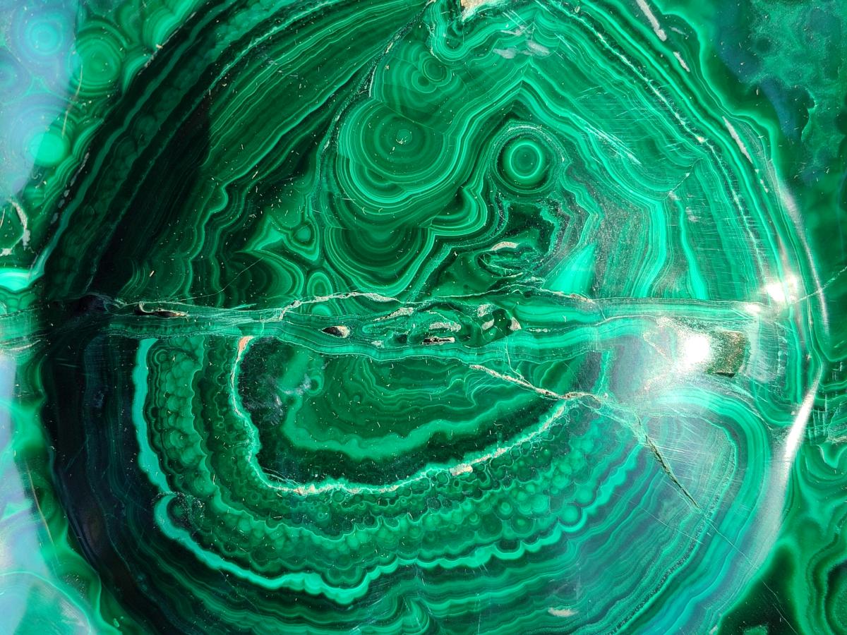 Polished XL Flower Banded Malachite Ashtray x 1 From Congo - Toprock Gemstones and Minerals 