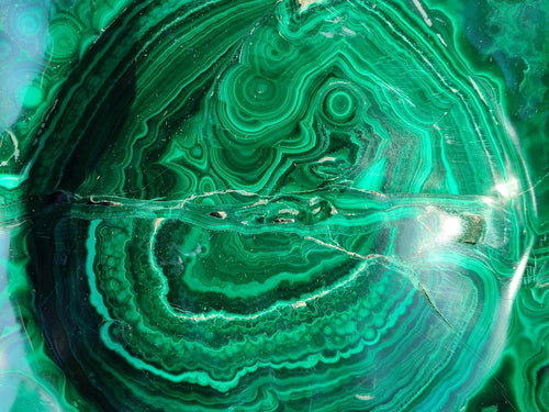 Polished XL Flower Banded Malachite Ashtray x 1 From Congo - Toprock Gemstones and Minerals 