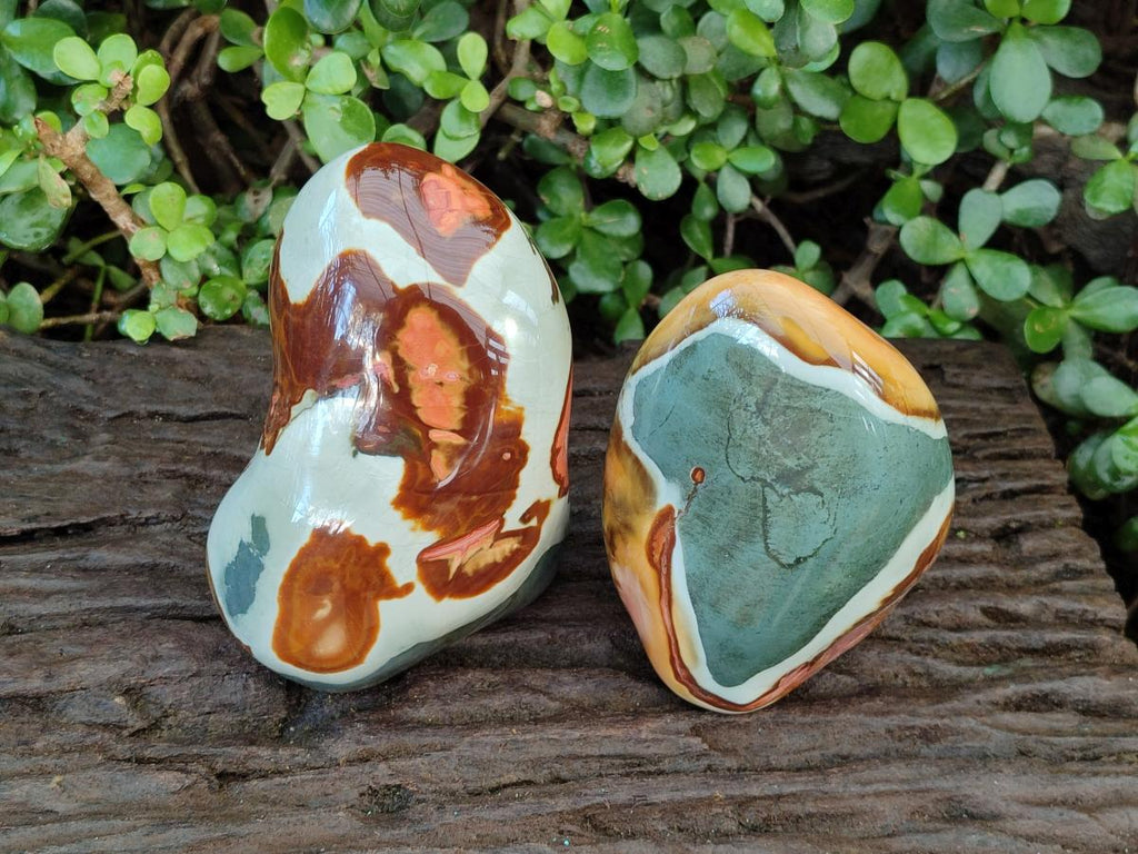 Polished Polychrome Jasper Standing Display Pieces x 2 From NW Coast, Madagascar - Toprock Gemstones and Minerals 