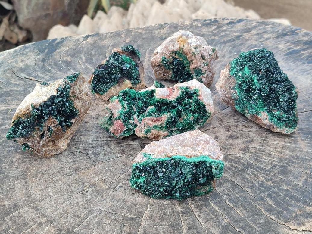 Natural Crystalline Malachite Specimens x 6 From Tenke Fungurume, Congo - Toprock Gemstones and Minerals 