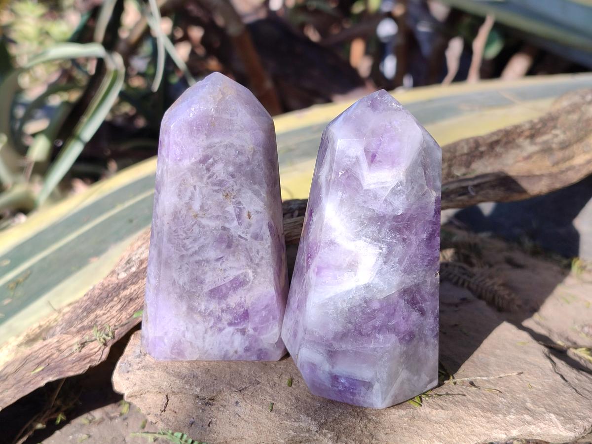 Polished Amethyst Crystals x 6 From Akansobe, Madagascar - Toprock Gemstones and Minerals 
