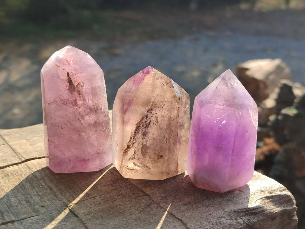 Polished Amethyst Crystals x 6 From Akansobe, Madagascar - Toprock Gemstones and Minerals 