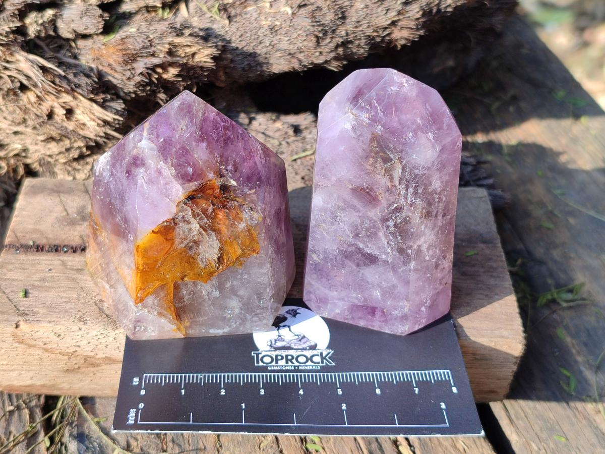 Polished Amethyst Crystals x 6 From Akansobe, Madagascar - Toprock Gemstones and Minerals 