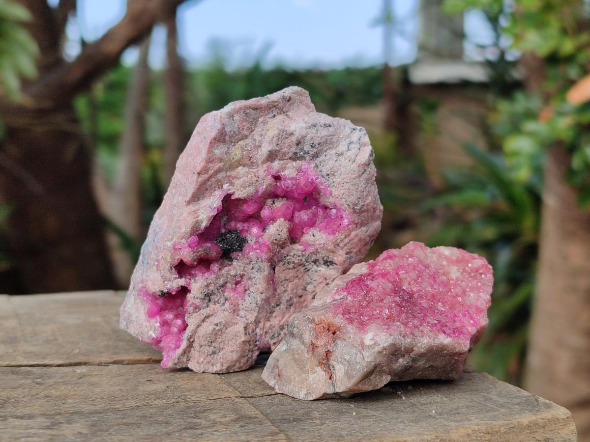Natural Spherocobaltite Specimens x 6 From Musonoi Mine, Congo - Toprock Gemstones and Minerals 