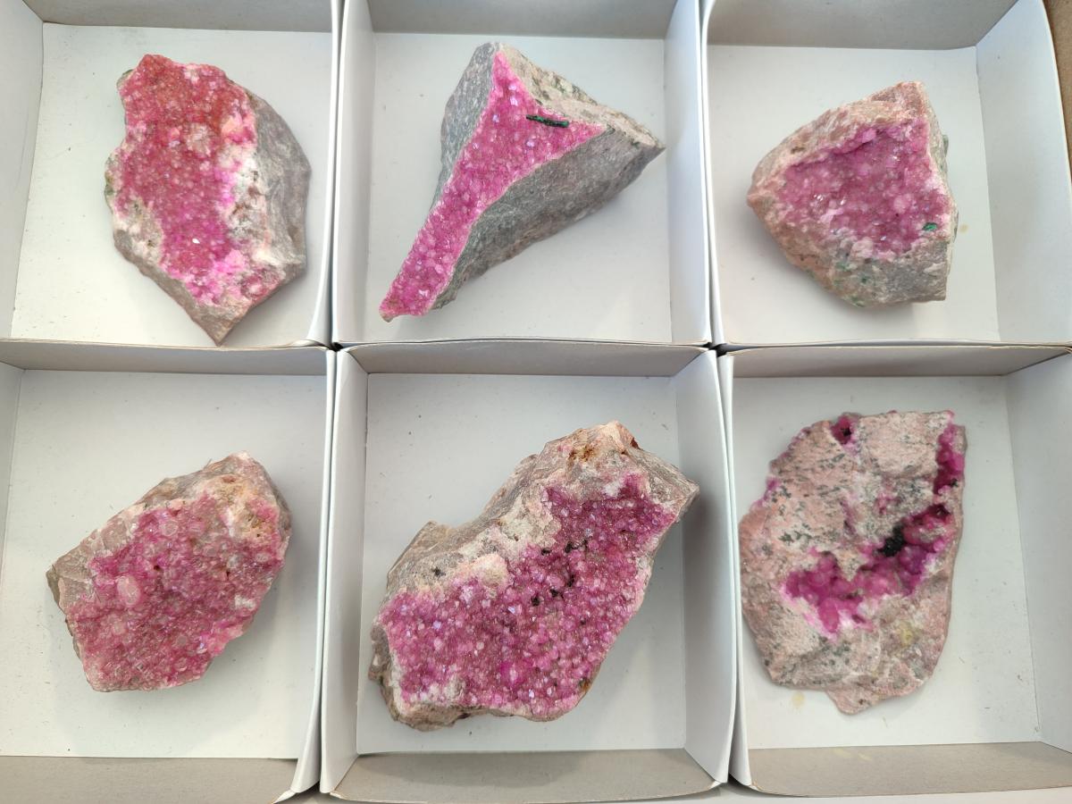 Natural Spherocobaltite Specimens x 6 From Musonoi Mine, Congo - Toprock Gemstones and Minerals 