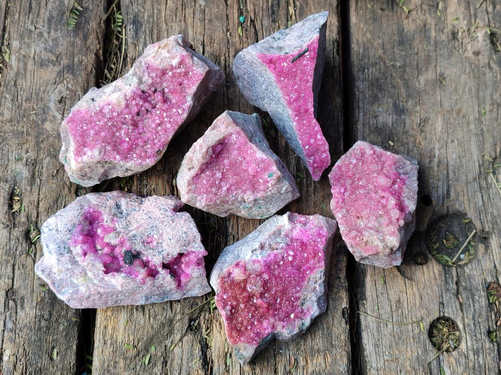 Natural Spherocobaltite Specimens x 6 From Musonoi Mine, Congo - Toprock Gemstones and Minerals 