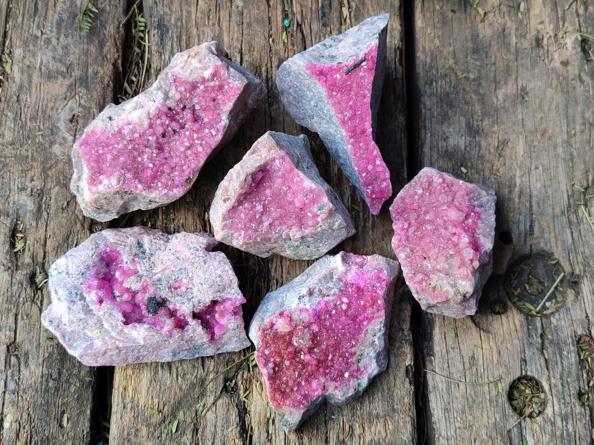 Natural Spherocobaltite Specimens x 6 From Musonoi Mine, Congo - Toprock Gemstones and Minerals 