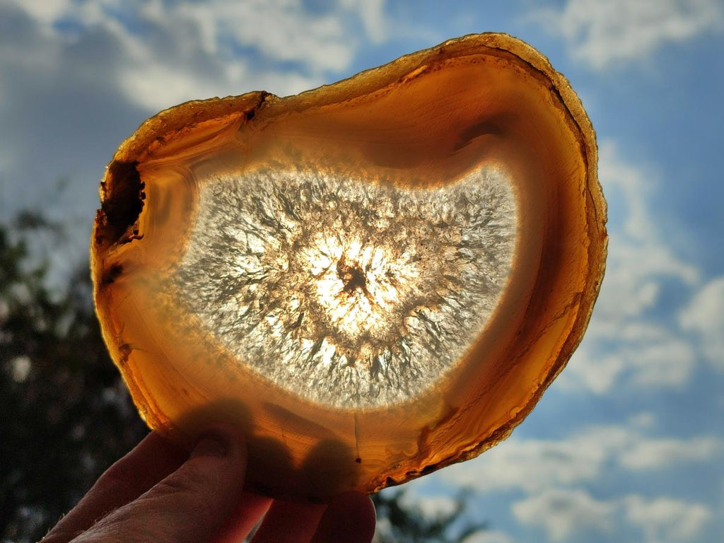Polished Banded Agate Slices with Natural Edging x 6 From Madagascar - Toprock Gemstones and Minerals 