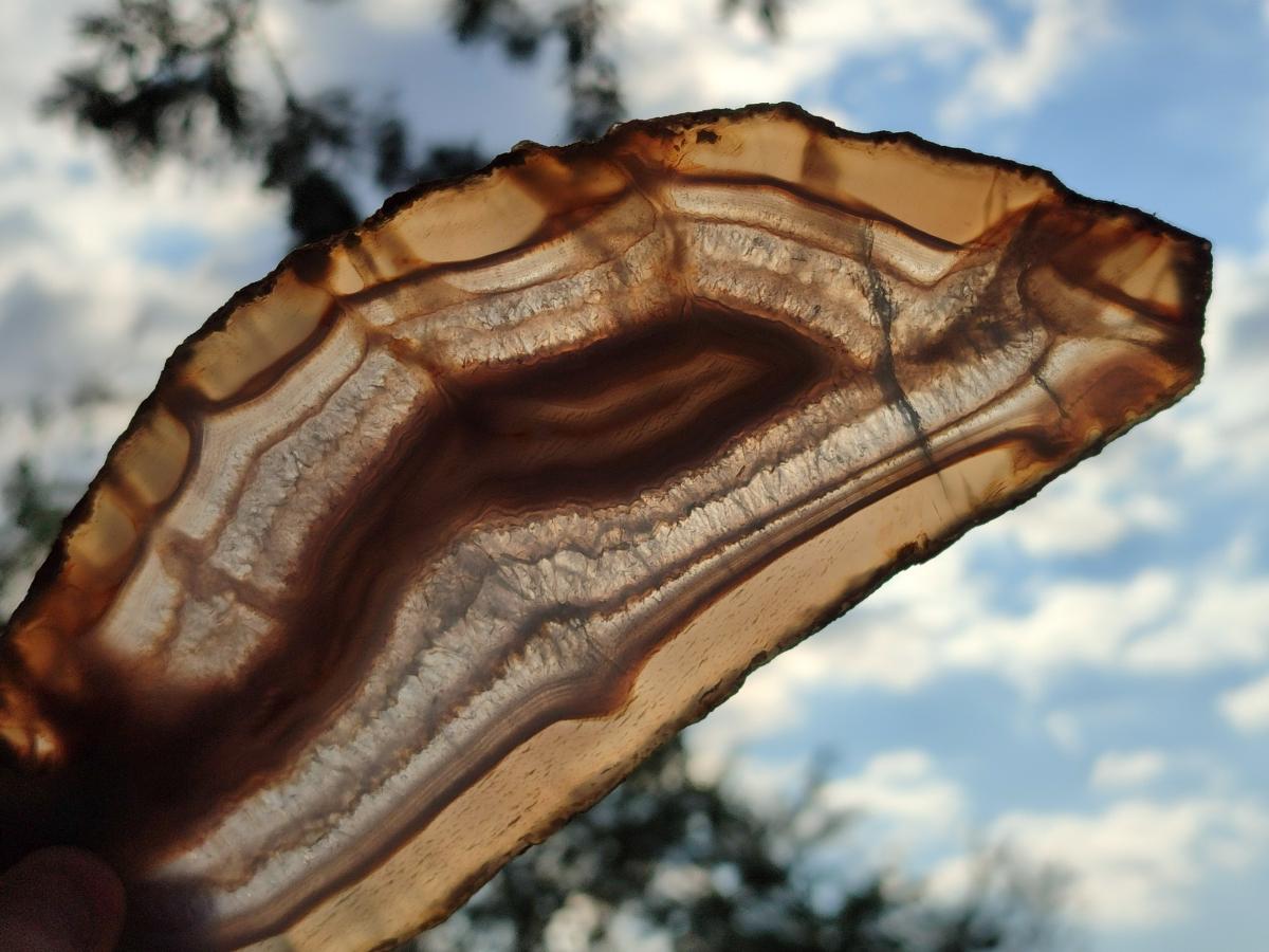 Polished Banded Agate Slices with Natural Edging x 6 From Madagascar - Toprock Gemstones and Minerals 