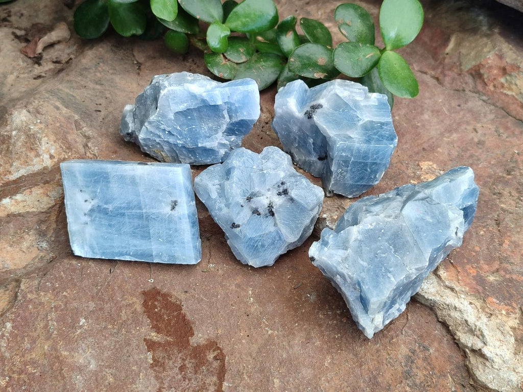 Natural Sky Blue Calcite Specimens with Antimony inclusions x 35 From Spitzkop, Namibia - Toprock Gemstones and Minerals 