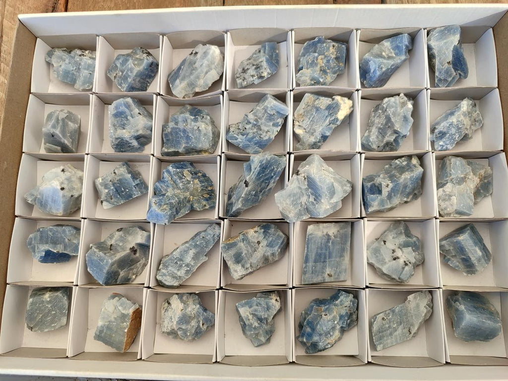 Natural Sky Blue Calcite Specimens with Antimony inclusions x 35 From Spitzkop, Namibia - Toprock Gemstones and Minerals 