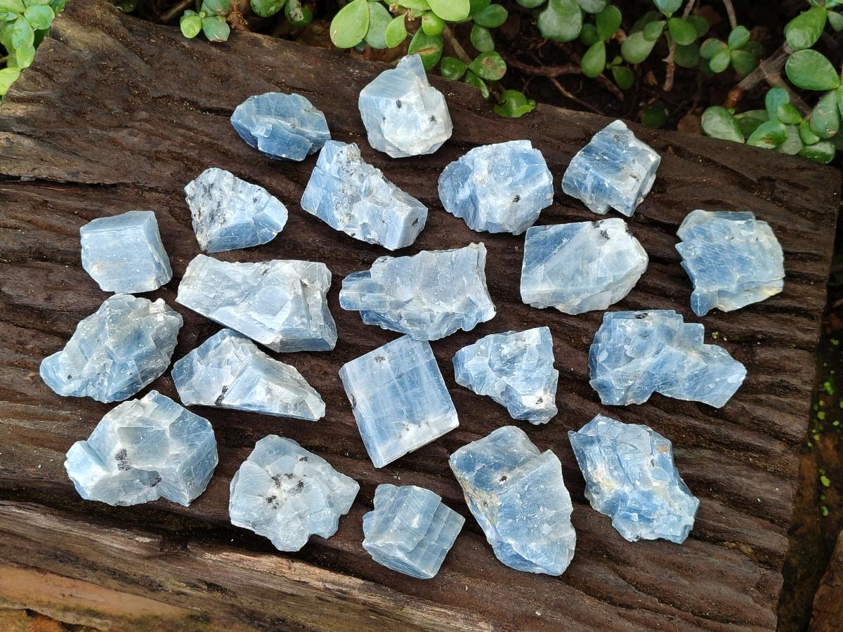 Natural Sky Blue Calcite Specimens with Antimony inclusions x 35 From Spitzkop, Namibia - Toprock Gemstones and Minerals 