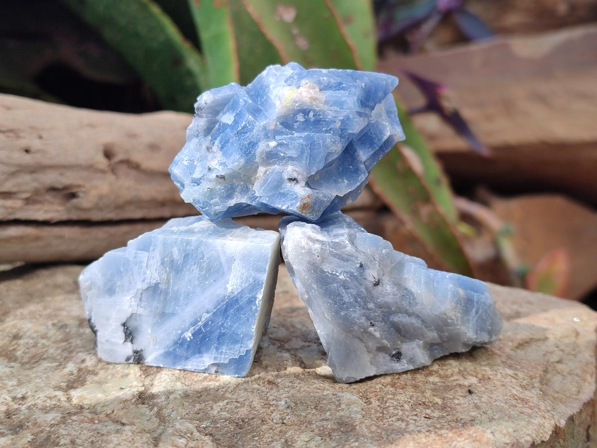 Natural Sky Blue Calcite Specimens with Antimony inclusions x 35 From Spitzkop, Namibia - Toprock Gemstones and Minerals 