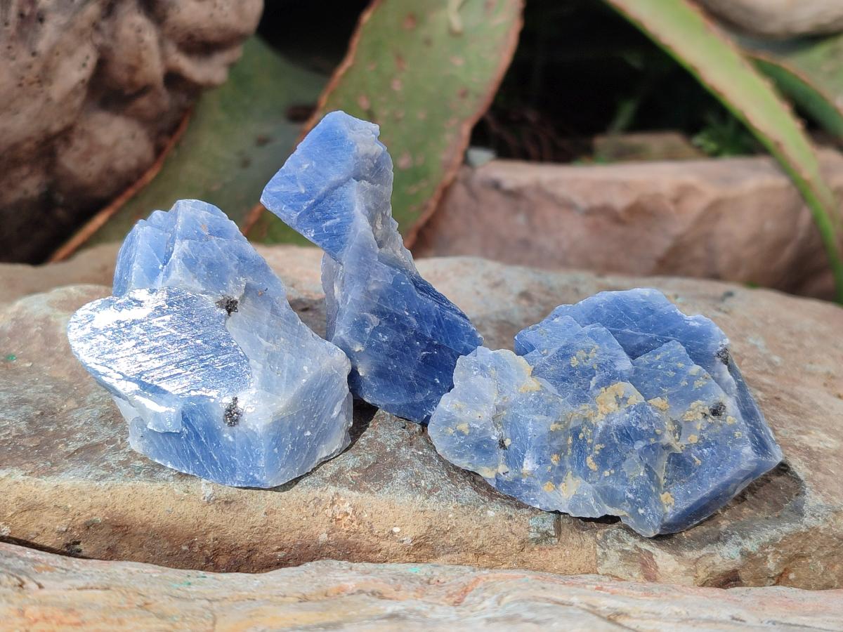 Natural Sky Blue Calcite Specimens with Antimony inclusions x 35 From Spitzkop, Namibia - Toprock Gemstones and Minerals 