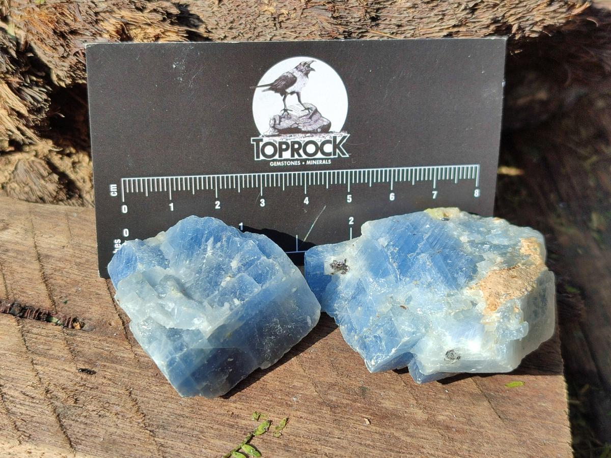 Natural Sky Blue Calcite Specimens with Antimony inclusions x 35 From Spitzkop, Namibia - Toprock Gemstones and Minerals 