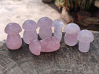 Polished Gemmy Rose Quartz Mushrooms x 24 From Madagascar - Toprock Gemstones and Minerals 