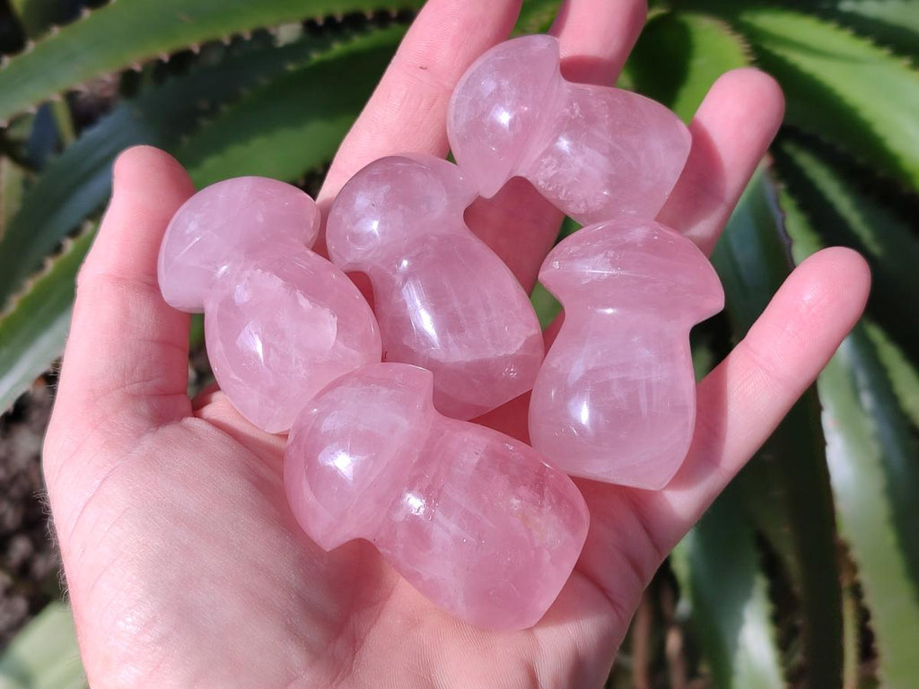 Polished Gemmy Rose Quartz Mushrooms x 24 From Madagascar - Toprock Gemstones and Minerals 